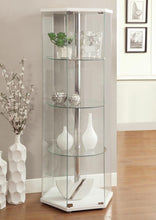 Load image into Gallery viewer, Zahavah - 4-Shelf Hexagonal Clear Glass Curio Cabinet