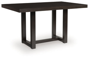 Neymorton - Dark Grayish Brown - 5 Pc. - Rectangular Dining Room Counter Table, 4 Barstools