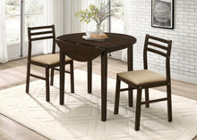 Load image into Gallery viewer, Bucknell - 3 Piece Round Drop Leaf Dining Table Set