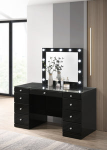 Avery - Vanity Desk With Glass Top And LED Mirroк