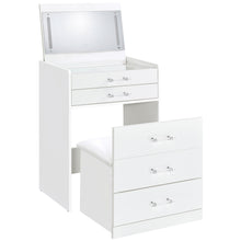 Load image into Gallery viewer, Danbury - 3-Drawer Makeup Vanity &amp; Stool Set