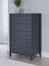 Load image into Gallery viewer, Simmenfort - Navy Blue - Five Drawer Chest