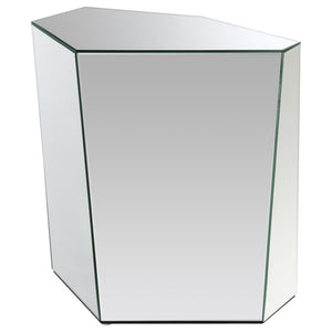 Capella - Mirrored Abstract Geometric End Table - Silver