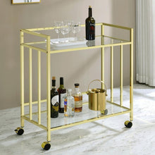 Load image into Gallery viewer, Cara - 2-tier Rectangular Glass Shelf Metal Bar Cart
