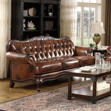 Load image into Gallery viewer, Victoria - Full Leather Upholstered Rolled Arm Sofa - Brown