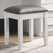 Load image into Gallery viewer, Felicity - Upholstered Vanity Stool - Metallic And Glossy White