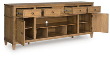 Load image into Gallery viewer, Sharlance - Light Brown - XL TV Stand With Fireplace Option