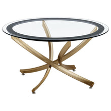 Load image into Gallery viewer, Brooke - Round Glass Top Coffee Table Metal Base