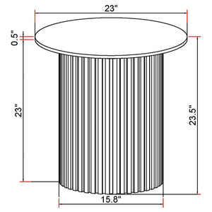 Rowena - Round Sintered Stone End Table - White Faux Marble