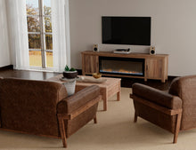 Load image into Gallery viewer, Natural Parota - 93&quot; Electric Fireplace - Dark Brown