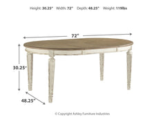 Load image into Gallery viewer, Realyn - Chipped White - Oval Dining Room Extension Table