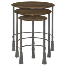 Load image into Gallery viewer, Deja - 3 Piece Round Nesting Table Set - Natural And Gunmetal