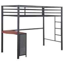 Load image into Gallery viewer, Fisher - Twin Over Full Workstation Loft Bed Set - Gunmetal