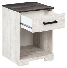 Load image into Gallery viewer, Shawburn - White / Black / Gray - One Drawer Night Stand - Open Cubby