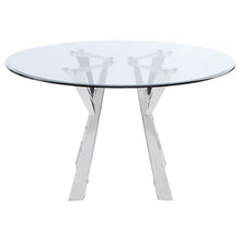 Load image into Gallery viewer, Alaia - Round Clear Glass Top Dining Table - Chrome