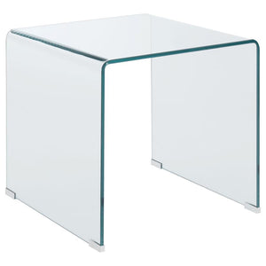 Ripley - Squared Tempered Bent Glass Side End Table - Clear