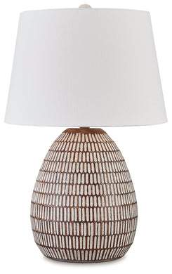 Darrich - Beige / White - Metal Table Lamp