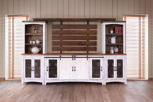 Load image into Gallery viewer, Pueblo White - TV Stand / Console / Wall Unit - Antiqued White / Brown