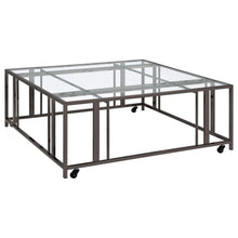 Load image into Gallery viewer, Adri - Square Glass Top Coffee Table With Casters