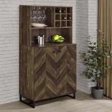Load image into Gallery viewer, Mendoza - 2 Door Home Bar Cabinet Wine Storage - Rustic Oak