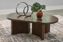 Load image into Gallery viewer, Korestone - Dark Brown - Oval Cocktail Table