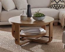 Load image into Gallery viewer, Escape - Cocktail Table Round With Shelf - Glazed Natural Oak