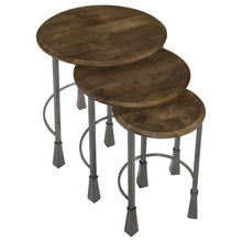 Load image into Gallery viewer, Deja - 3 Piece Round Nesting Table Set - Natural And Gunmetal