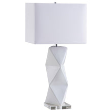 Load image into Gallery viewer, Camie - Rectangular Shade Geometric Table Lamp - White