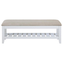 Load image into Gallery viewer, Bexhill - Upholstered Rectangular Bench With Shelf - White