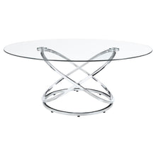 Load image into Gallery viewer, Warren - 3 Piece Oval Glass Top Coffee Table Set - Chrome