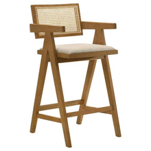 Load image into Gallery viewer, Kane - Woven Rattan Wood Bar Chair (Set of 2) - Light Walnut