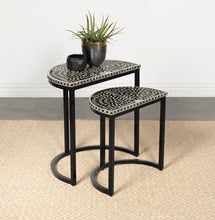 Load image into Gallery viewer, Zakiya - 2 Piece Demilune Nesting Table Set - Black And White