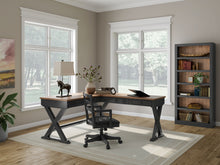Load image into Gallery viewer, Wildenauer - Brown / Black - 4 Pc. - Home Office Desk And Return, Swivel Desk Chair, Bookcase