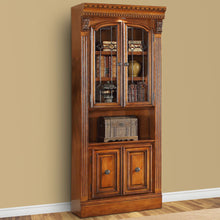 Load image into Gallery viewer, Huntington - Glass Door Cabinet - Antique Vintage Pecan