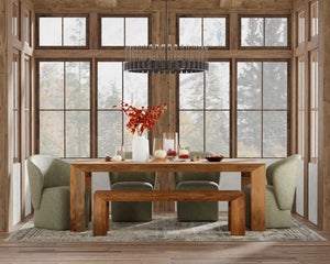 Crossings - Rectangular Dining Table With 4 Upholstered Chairs - Brown