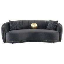 Load image into Gallery viewer, Brookside - Velvet Upholstered Curved Sofa - Dark Gray