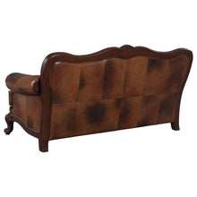 Load image into Gallery viewer, Victoria - Full Leather Upholstered Rolled Arm Sofa - Brown