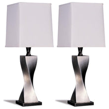 Load image into Gallery viewer, Keene - Tapered Shade Table Lamp Silver (Set of 2) - Distressed Silver
