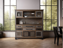 Load image into Gallery viewer, Loft Brown - Buffet And Hutch With 6 Drawers / 6 Doors - Two Tone Gray / Brown