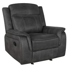 Load image into Gallery viewer, Lawrence - Upholstered Padded Arm Glider Recliner - Charcoal