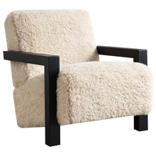 Load image into Gallery viewer, Paquet - Faux Fur Upholstered Chair Solid Wood Arms - Latte