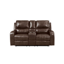 Load image into Gallery viewer, Linton - Leather Console Loveseat With Dual Recliners