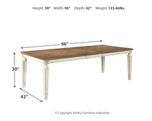 Load image into Gallery viewer, Realyn - Chipped White - Rectangular Dining Room Extension Table