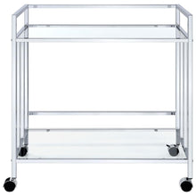 Load image into Gallery viewer, Cara - 2-tier Rectangular Glass Shelf Metal Bar Cart