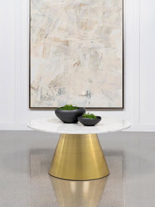 Avon - Round Marble Top Stainless Steel Table