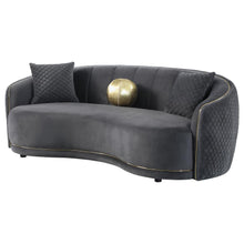 Load image into Gallery viewer, Brookside - Velvet Upholstered Curved Sofa - Dark Gray