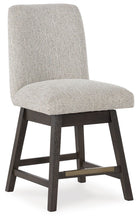 Load image into Gallery viewer, Burkhaus - Beige / Dark Brown - Upholstered Swivel Barstool (Set of 2)