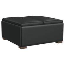 Load image into Gallery viewer, Paris - Upholstered Storage Ottoman With Tray - Black