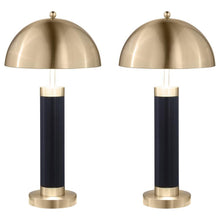 Load image into Gallery viewer, Conroe - Dome Shade Pillar Table Lamp (Set of 2) - Black