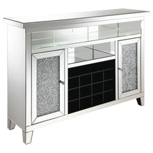 Load image into Gallery viewer, Melinda - 2-Door LED Mirrored Wine Storage Bar Cabinet - Silver